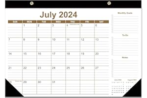 RUNTIOVAL 2024-2025 Desk Calendar - 12 Months Calendar from July 2024 to June 2025, Desk Calendar 2024-2025 with Thick Paper, 12" x 17", Brown