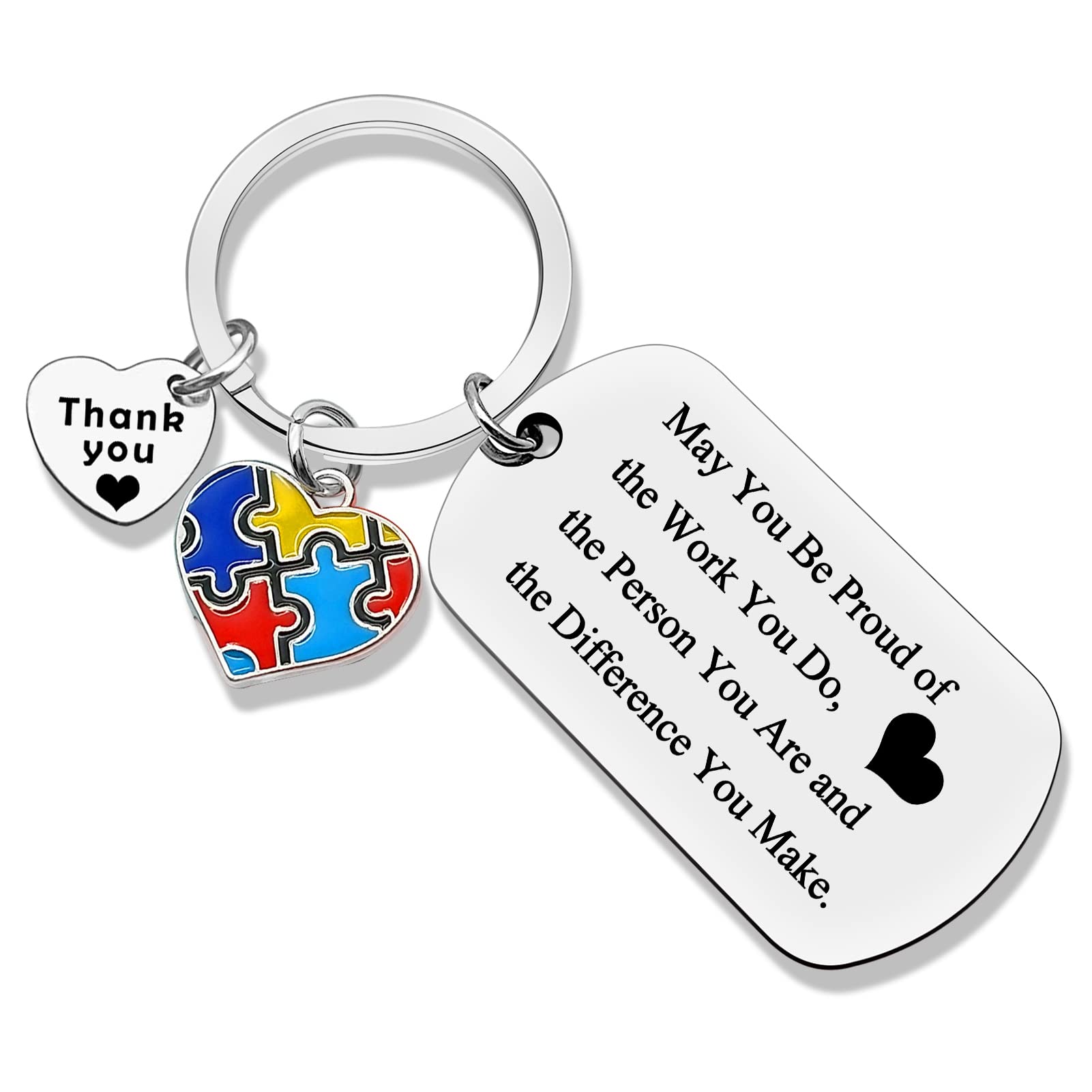 Jielahua Autism Awareness Gift for Women Men Autism Awareness Key ring Autism Teacher Appreciation Gifts Thank You Gift for Special Education Teachers Day for Autism Awareness Month Retirement Gifts