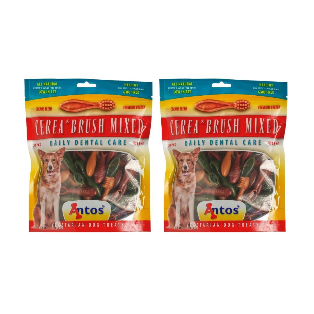 Antos Mixed Brushes Vegetable Based Dog Chews - Natural Dog Treats - 108 Chews in Total