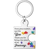 XFFJGVR Thank You Appreciation Gifts for Coworkers Employee Staff Teachers Nurse Volunteer Teens, Friendship Gifts for Best Friends, Every Piece Matters Metal Puzzle Piece Keychains