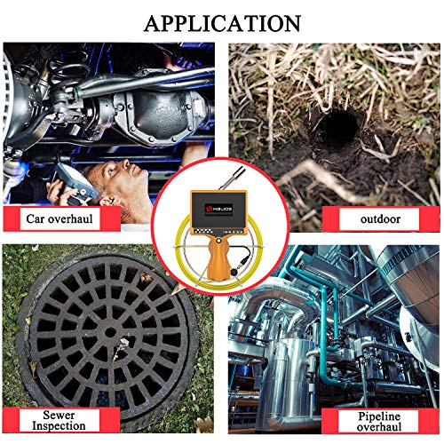 Sewer Camera,HBUDS Pipe Inspection Camera,Pipeline Drain Industrial Endoscope 30M/100ft Snake Video System With DVR Recorder Distance Counter Waterproof IP68 9"TFT Monitor 1000TVL Sony CCD Pipe Camera