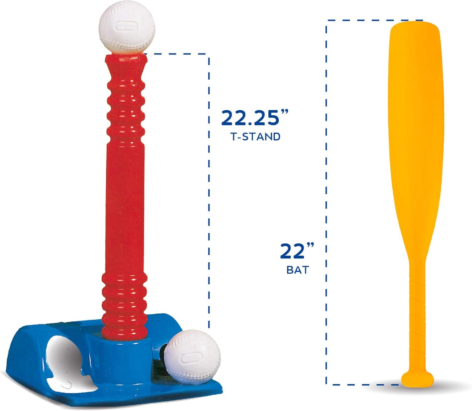 Tee-Ball Sport Set - 6 Balls and 1 Soft Ball with Bat & Glove to Develop Baseball & Softball Skills - Primary Color Set for Kids in Carry Case: Toys & Games