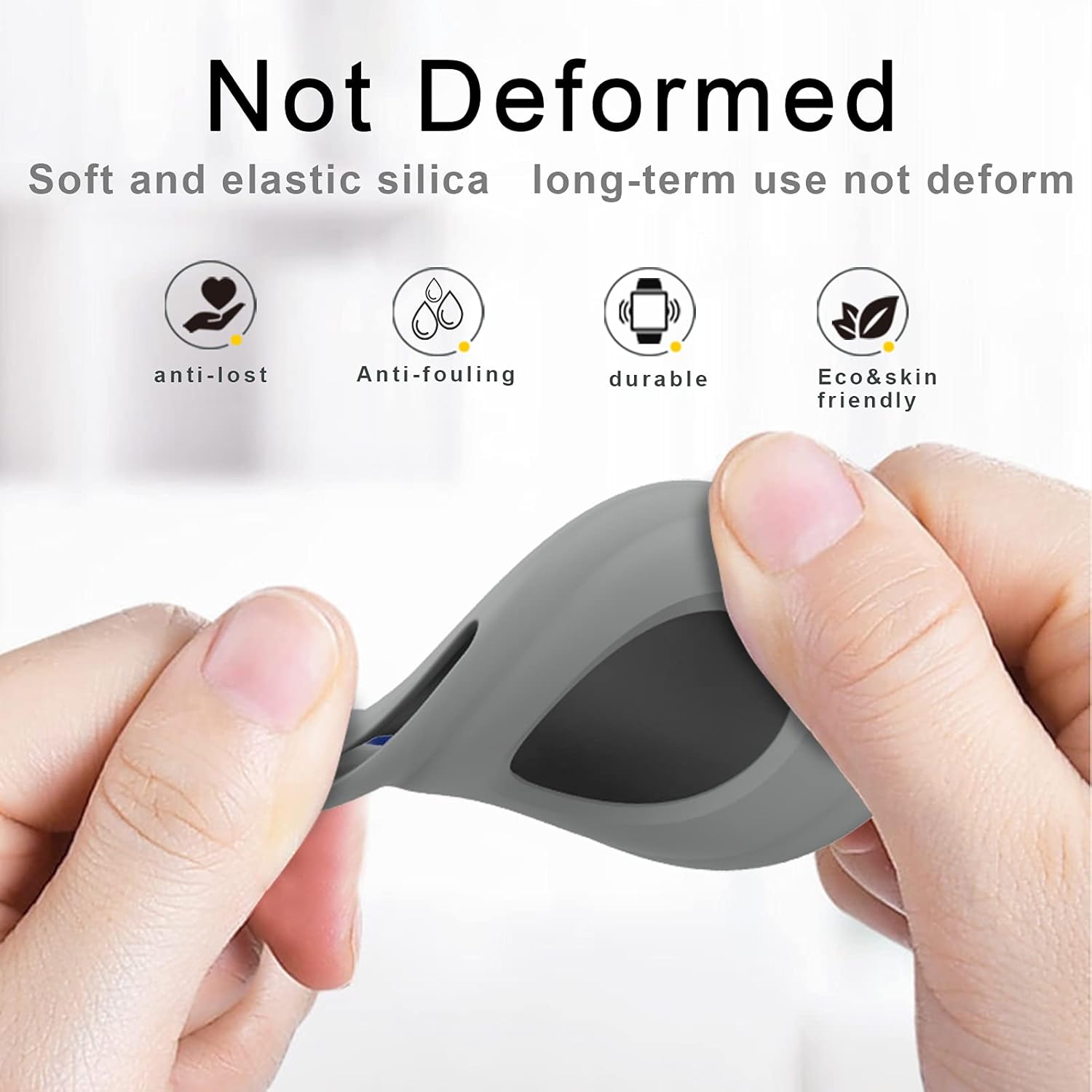 WENHOU 4-Pack and 2-Pack Keychain Protective Holder Case Compatible with AirTag, Soft Silicone Anti-Scratch Lightweight Skin Cover for AirTags Finder Keychain Accessories 2021 (Grey)