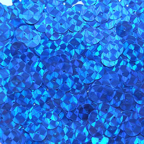 10mm Flat Round Sequin Paillettes ~ Royal Blue Prism Multi Reflective ~ Made in USA ~ Loose sequins for embroidery, bridal, applique, arts, crafts, and embellishment. Made in USA.