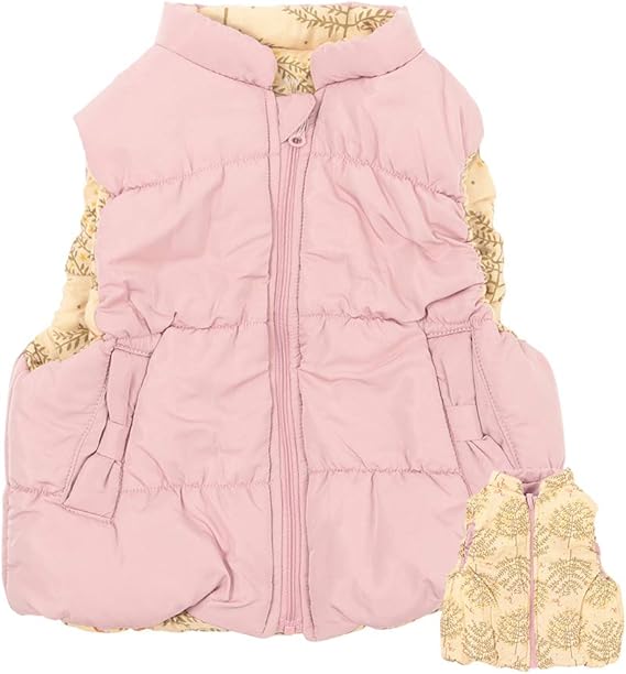 Amazon ラ ポシェ ビスキュイ La Poche Biscuit 中綿入りリバーシブルベストキッズ 子供 アウター コート ダウンジャケット ダウンコート 防寒 女の子 子ども 子供服 1 ピンク コート ジャケット 通販