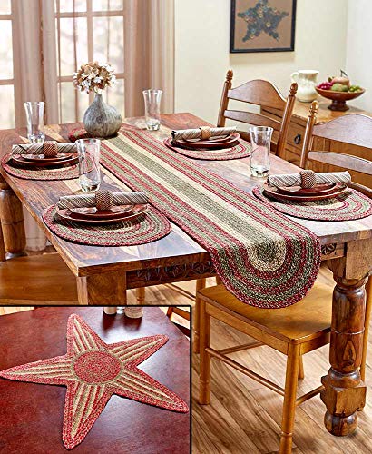 Better Trends Homestead Farmhouse Country Rustic Eco-Friendly Jute Braided Dining Table Placemats Tabletop, Set of 4, Heat Resistant, 13x18 (Espresso or Burgundy)