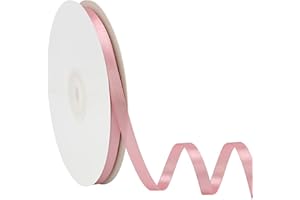 Simplegoal Double Face Dusty Pink Satin Ribbon 1/4 Inch X 50 Yards Polyester Dusty Ribbons for Gift Wrapping Fabric Ribbon for Crafts Flower Bouquet Sewing Arts Wedding Party Decoration