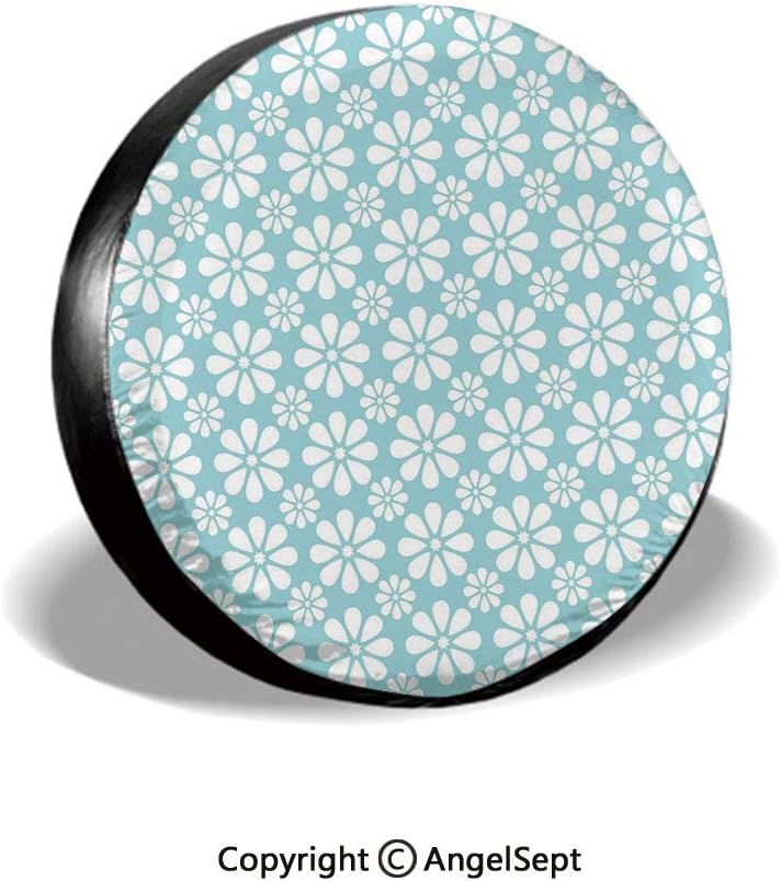 Tire Cover,Selection of Random Letterpress Type Characters Fonts Print Image Decorative,Black and White,for Jeep,Trailer, RV, SUV and Many Vehicle 14" 15" 16" 17"