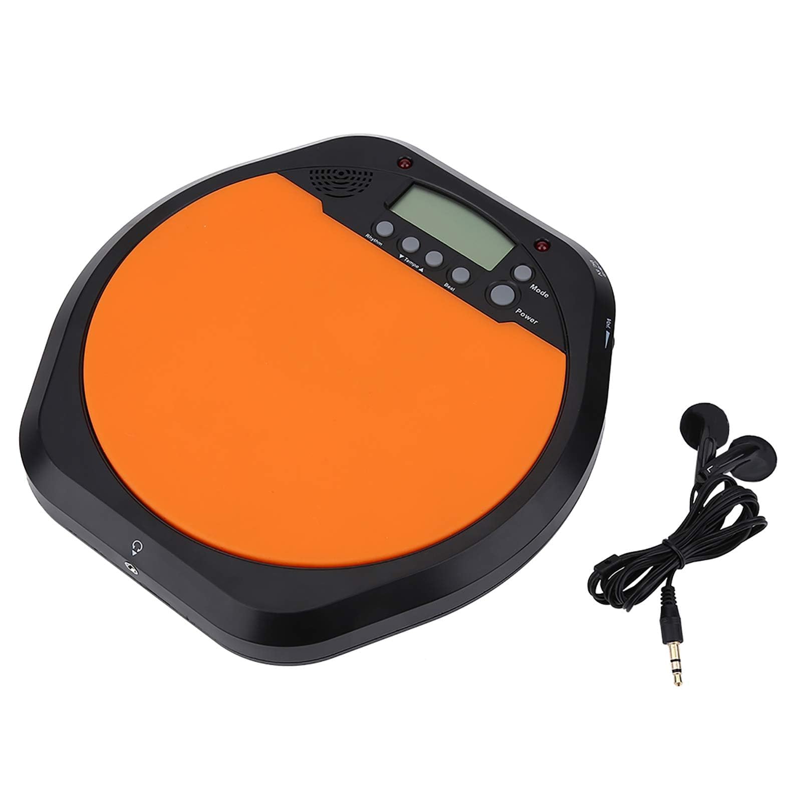Drum Metronome, LCD Display Electronic Drummer Metronome Digital Training Practice Device Drum Practice Pad Drum Pad Metronome Drummer Pad with Earphone for Beginner Training Practice