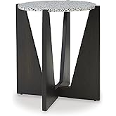 Signature Design by Ashley Tellrich Contemporary Accent Table with Cross Legs, Black & White
