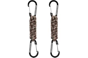 BRAVESHINE 2 Pack Paracord Keychain Hook D Ring Carabiner Clips for Water Bottle, Keys, Backpack, Boys, Girls, Men, Women