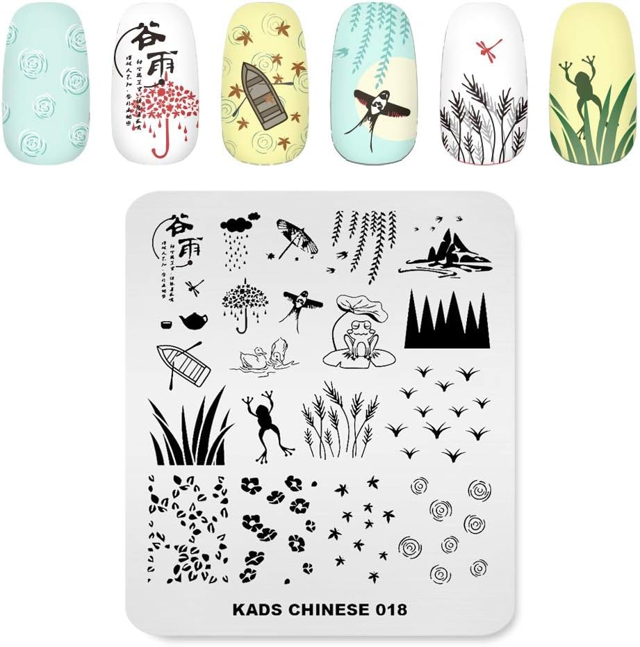 KADSNail Art Stamping Plate Spring Kite Frog Duck Template Nail Art Design Decoration Tool Stamp Plate (CN018)