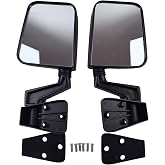 hilopexi Pair Passenger+Driver Side View Mirror Black Replacement fit for for Jeep Wrangler TJ with Manual Folding 1997-2002 Wrangler 1987-94 rear view mirror CH1320101 CH1321102