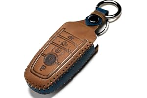Ford Dedicated Cover Key Fob Case Suit for Keyless Remote Control（A-Brown）