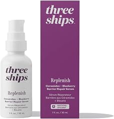 Three Ships - Replenish Ceramides + Blueberry Barrier Repair Serum (30 mL) | Hydrate, Smooth + Nourish Skin | Scent-Free, Der