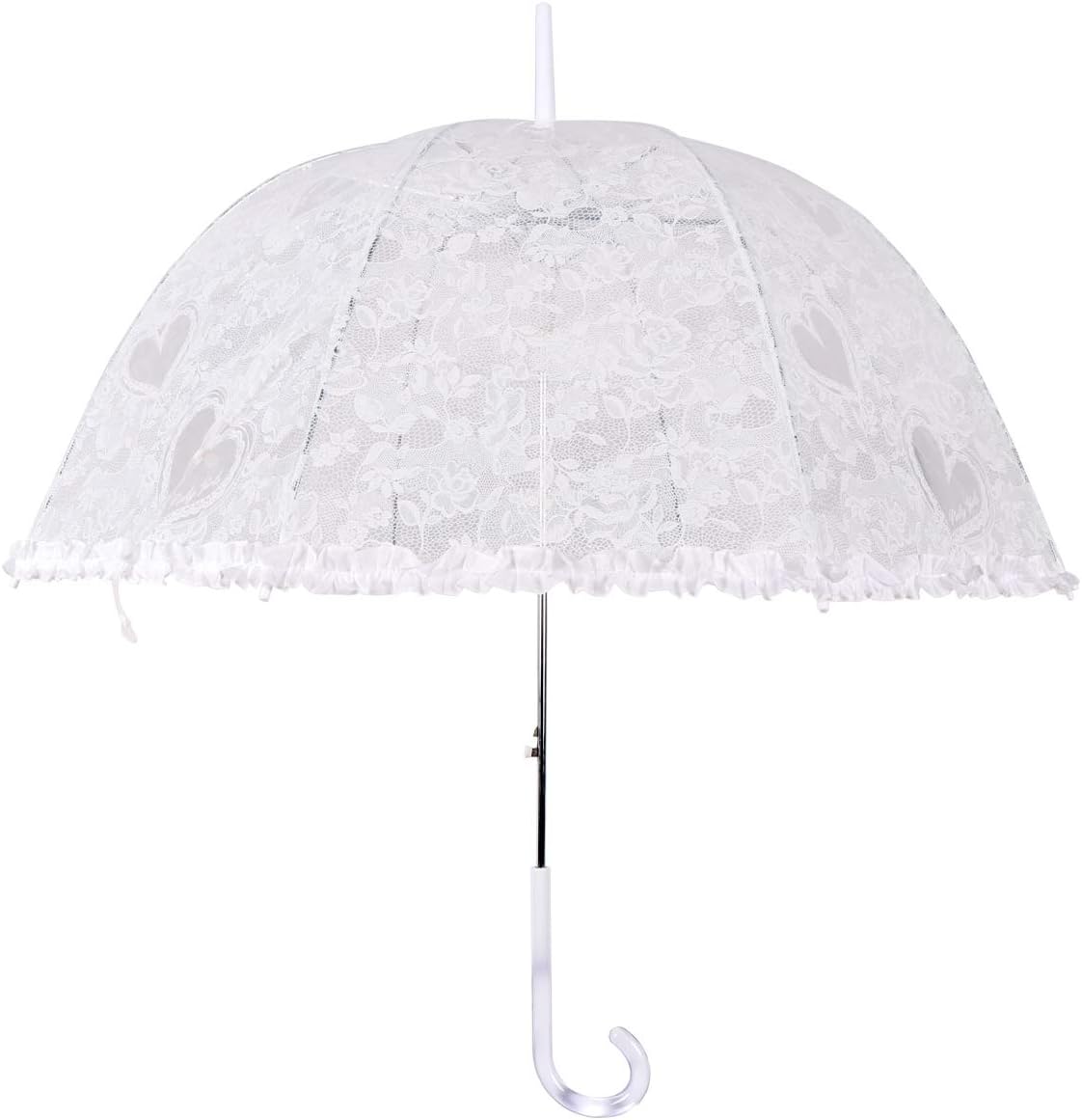 Paraguas Transparente,LUOLLOVE Blanco Paraguas de Novia Burbuja Forma