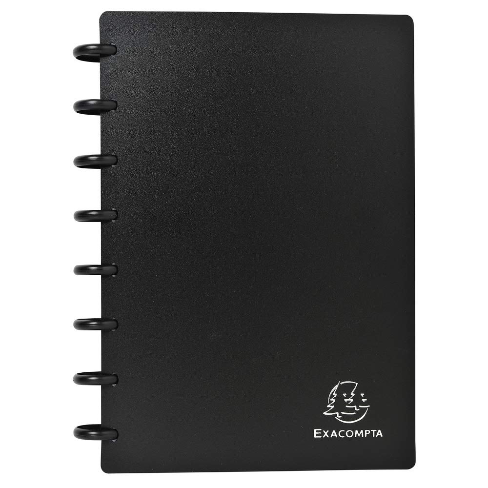Exacompta - Ref 75151E - Opaque Business Card Holder - 160 x 210mm in Size, Removable Sheets, 0.12mm Polypropylene Pockets, Holds Up To 120 Cards - Black