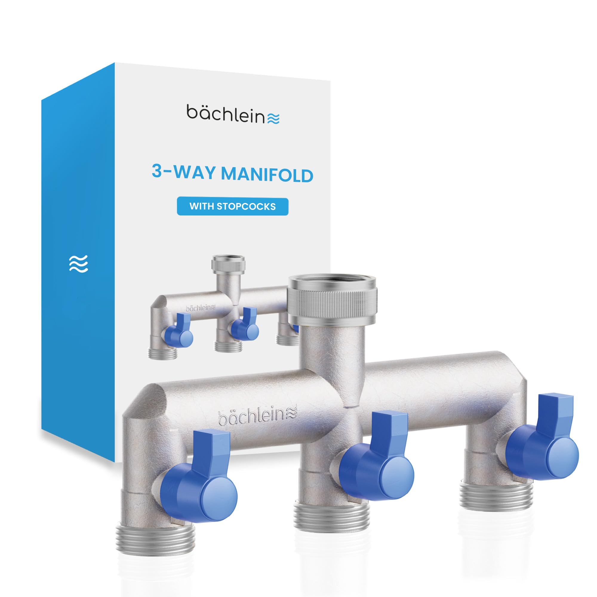 Bächlein 3-Way Brass Splitter for Use in Home and Garden - 3-Way Y-Splitter for a G 3/4 Inch Water Connection