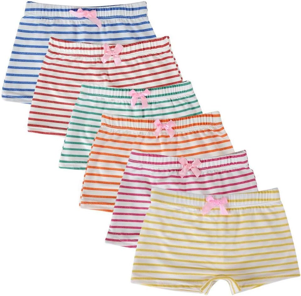 Kids Series Baby Underwear Little Girls' Cotton Boyshort Panties (Pack of 6)