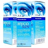 TRIPLE PACK of Hycosan Moisturizer Blue 7.5ml by "URSAPHARM, Distributed by Scope Opthalmics"