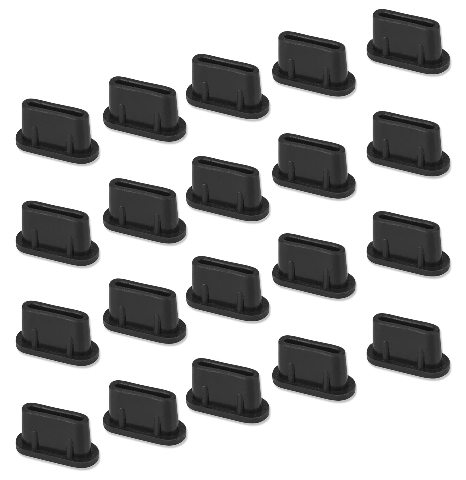 Photo 1 of USB C Cover, 20 Pack Type C Anti Dust Plug Charging Port Covers for iPhone 17 16 15 Pro Max, Samsung Galaxy S24, S23, S22, S21, S20,A53, Note 20, Pixel, MacBook, Laptop, All USB C Devices - Black