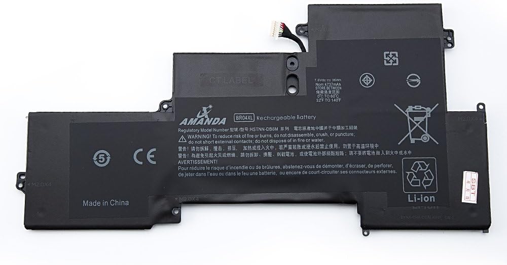 Amanda BR04XL Battery 7.6V 36WH Replacement for HP EliteBook Folio 1020 G1 Series BO04XL 760505-005 765605-005 HSTNN-DB6M HSTNN-I26C HSTNN-I28C