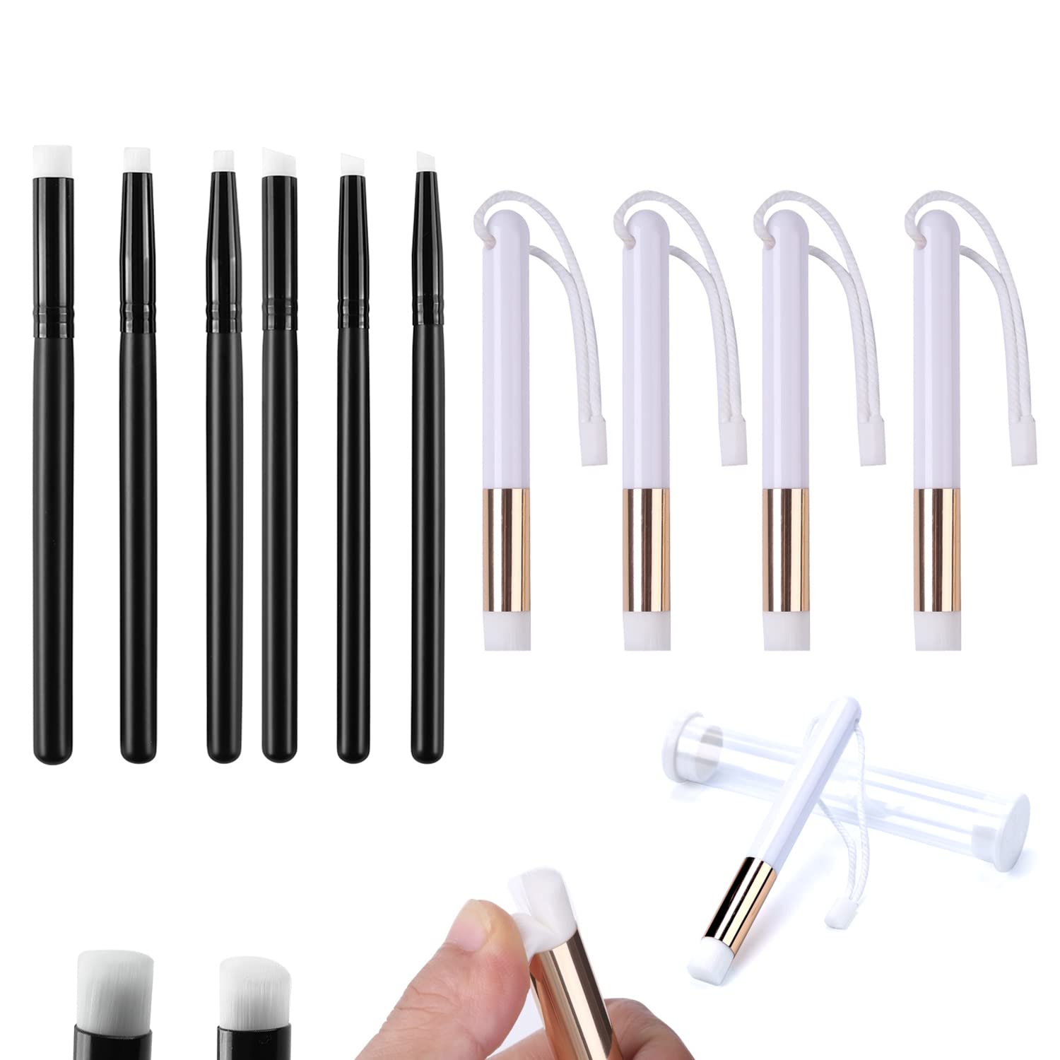 OTCRAFT 10 PCS Mini Ink Paints Mixing Blending Brush Blending Tools 3 Kinds of Head Smooth Blending Ink Painting Small Brushes Hand Tools for DIY Scrapbooking Paper Cards Making