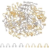 UNICRAFTALE 100Pcs 2 Colors Stainless Steel U Shape Guards Cable Protectors 18K Gold Plated Wire Guardians Thread Protector Loop Guardian for Necklaces Bracelets Jewelry Craft Making Hole 1-1.6mm