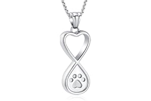 Oinsi Infinity Love Pet Cremation Jewelry for Ashes of Dog/Cat Funeral Keepsake Urn Necklace Pendant Memorial Jewellery