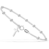 Amy & Annette Italian Sterling Silver Rosary Bracelet - Rosary Bracelet with Spring Ring Closure - Great Gift Idea for Every Occasion - Size (7.25in) - Made in Italy