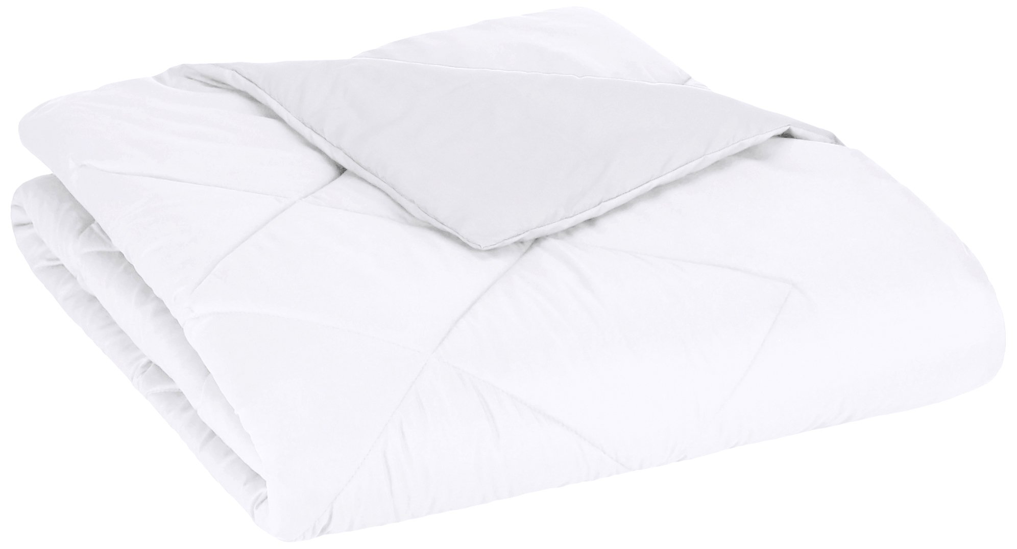 AmazonBasics Reversible Microfiber Bed Comforter, Twin / Twin XL, White