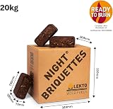 Lekto Woodfuels Night Briquettes 20kg 20 Bricks Up to 8 Hour Burn view 3