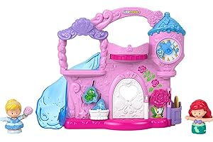 Fisher-Price Little People Toddler Toy Disney Princess Play & Go Castle Portable Playset with Ariel & Cinderella for Ages 18+ Months