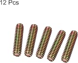 sourcing map 12pcs Fully Threaded Rods 1/4x1" Carbon Steel All Thread Studs view 3