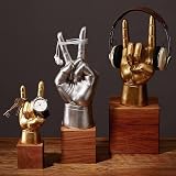 Luckies Rock On Hand Mini Headphone Stand Jewellery Holder Desk Ornament Gold view 6