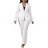 2 Piece Pant Suits for Women Business Casual Outfits Dressy Blazer Jackets and Pencil Pants Work Set
