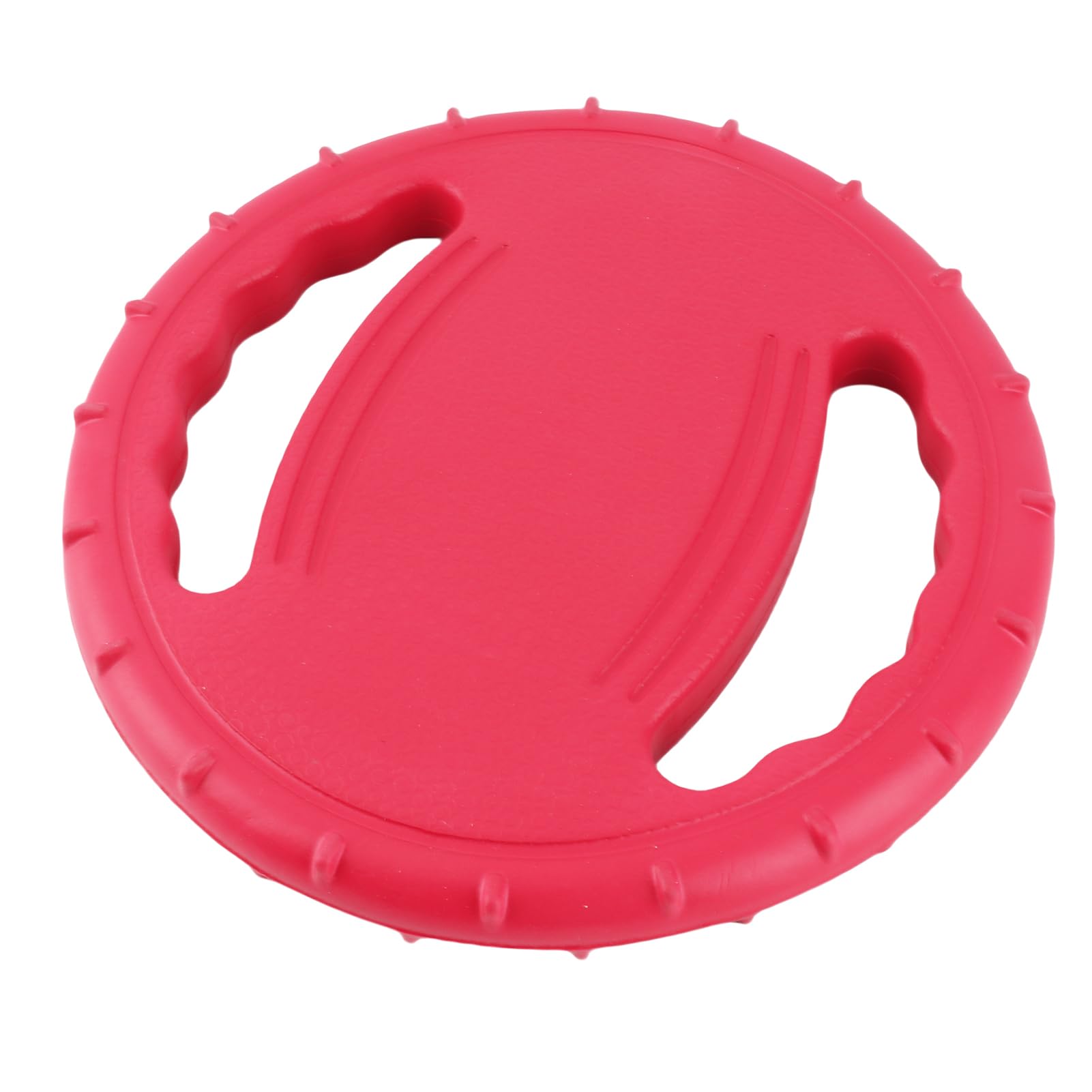 Hztyyier Dog Flying Disc, Squeaky Flexible Teeth Cleaning Flying Disc Dog Sport Toy Rubber Lightweight for Lake (Red)