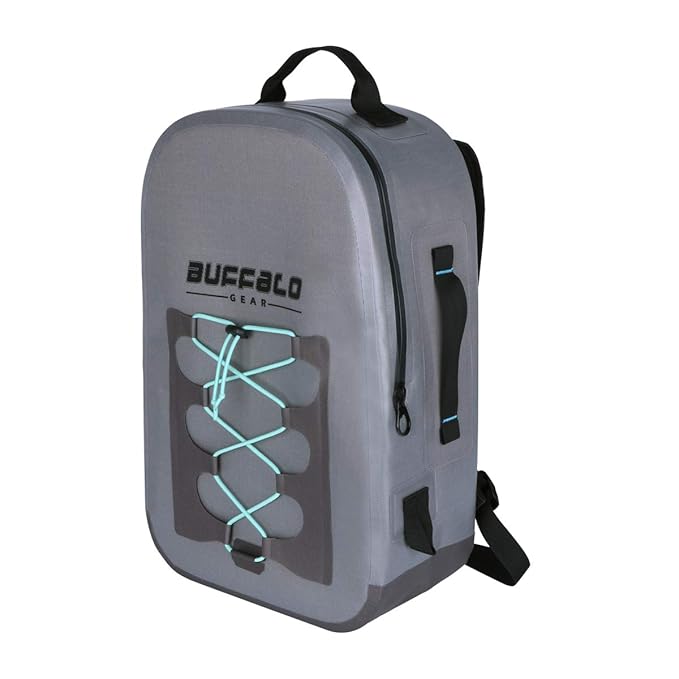 Buffalo Gear Waterproof Duffel Bag Large Dry Bag Backpack for Travel