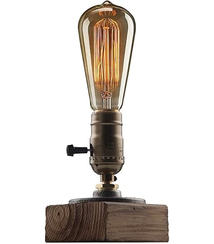 Surpars House Farmhouse Table Lamp, Vintage Desk Decor with Glass
