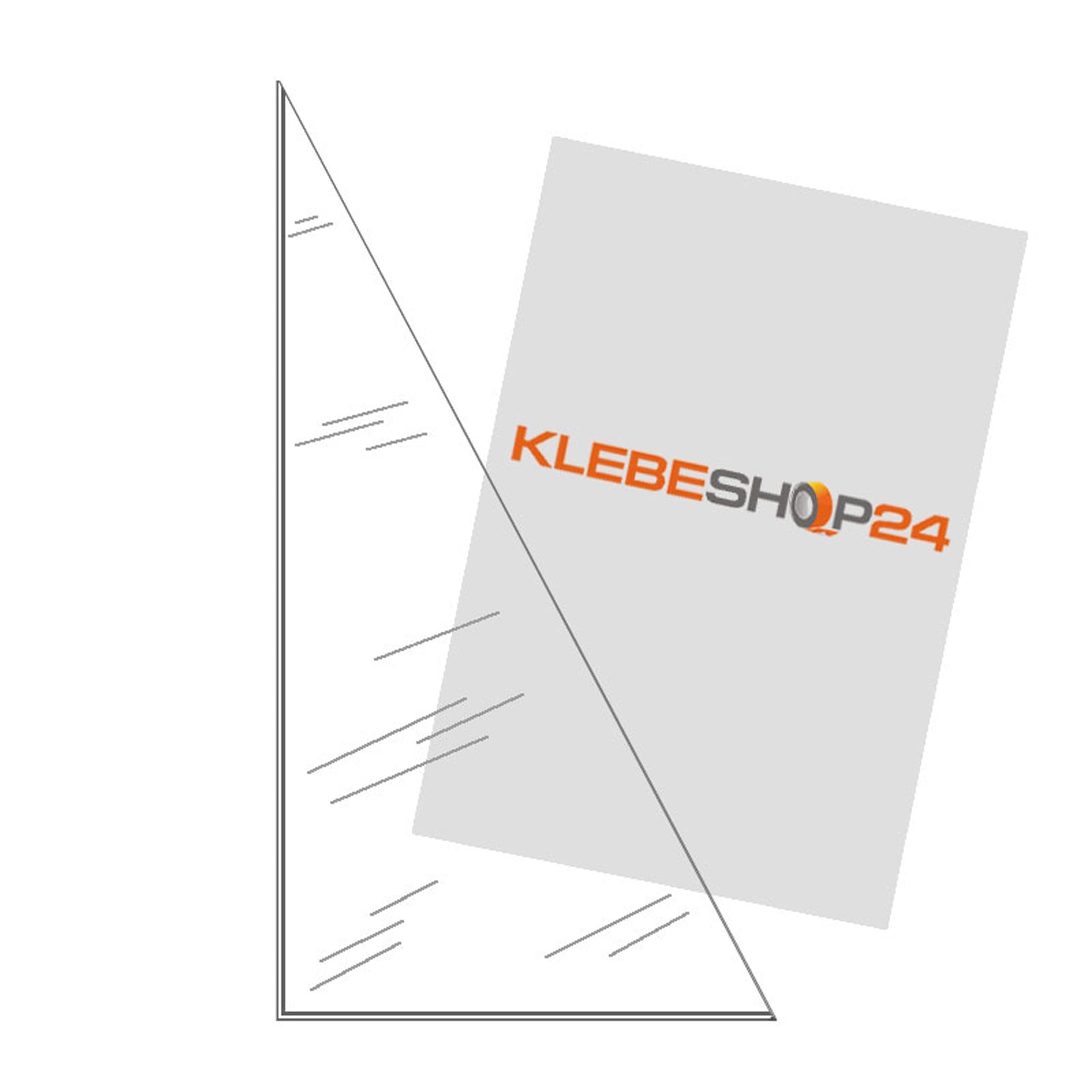 Triangular Pocket Self-Adhesive Corners for Gluing Transparent Long Leg Left / 150 x 100 mm Pack of 20