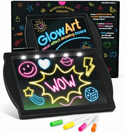 Marvin's Magic Glow Art LED Drawing Board for Children Neon Colour Pens