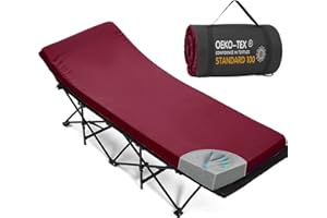 CYMULA Camping Cot Mattress 2in Memory Foam Sleeping Pad,Soft Warm Non-Slip Camping Mattress Topper with Retaining for Adults,Portable Roll up Pad for Travel(75 x30)（only Mattress）