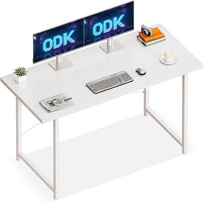 ODK 120x48 cm Desk White Small Home Office Computer Table