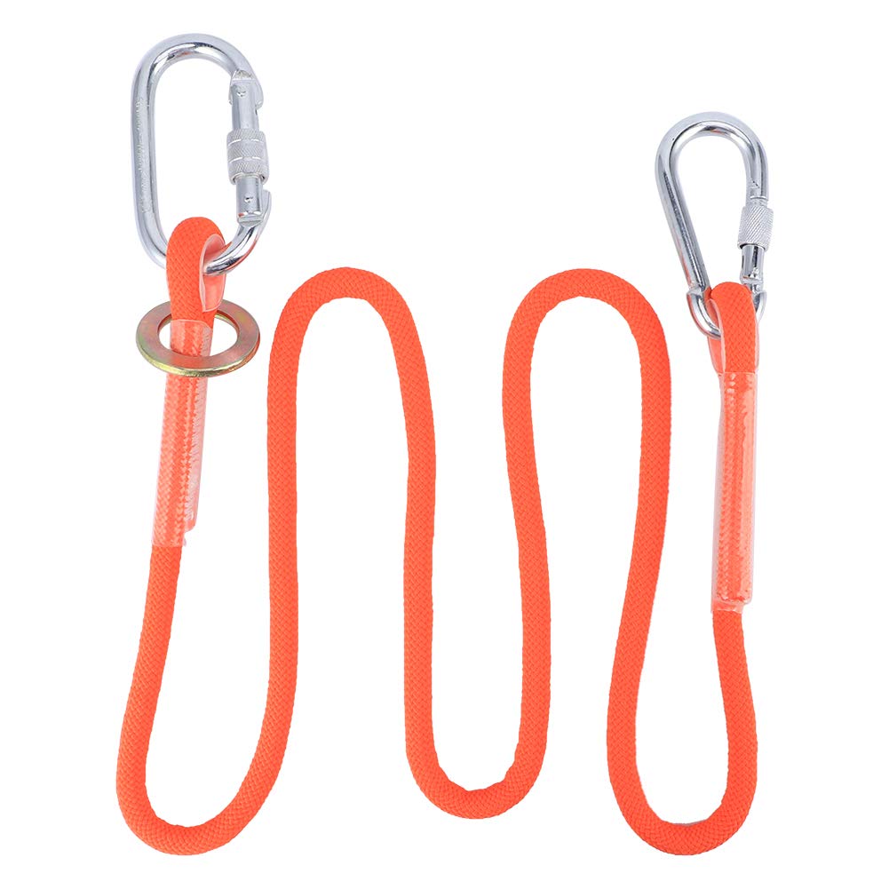 Keenso Fall Protection Harness, Safety Lanyard, 1.6M Length with Hook for Outdoor Climbing, Rescue, Rappelling, Extreme Sports