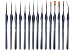 15PCS Detail Paint Brushes Set Professional Miniature Paint Brush for Paint by Numbers Adult Kit Acrylic Painting Watercolor 
