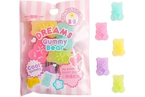 5Pcs Cute Gummy Bear Erasers, Animal Shaped Pencil Erasers, School Stationery Supplies