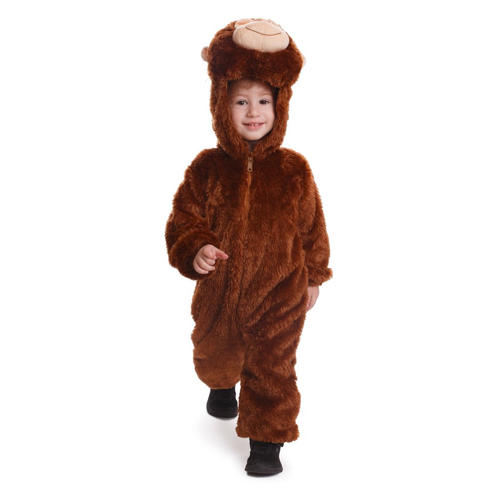 Dress Up America Kids Plush Cuddle Monkey Jumpsuit - Beautiful Dress Up Set For Role Play