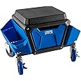 SGCB Automotive Mobile Rolling Mechanics Stool - Heavy Duty Roller Creeper Seat Soft Rubber Cushion Brake Wheels Storage Drawers Tray Roller Seat for Home DIY Garage Car Detail, 330lb Load Bear