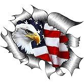 4 Pack American Bald Eagle Car Decal Sticker, 5.91X5.51 Inch Patriotic Eagle Truck Decal Waterproof Bumper Sticker for Car Truck Trailer SUV Van Outdoor Window Wall Laptop Tablet Glass (Number 3)