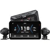 CHIGEE AIO-5 EVO Motorcycle Smart Riding System, Wireless CarPlay &amp; Android Auto, Dual 1080P Front &amp; Rear Dash Cam, Blind Spot Detection (BSD), 5" Waterproof Display, Parking Mode